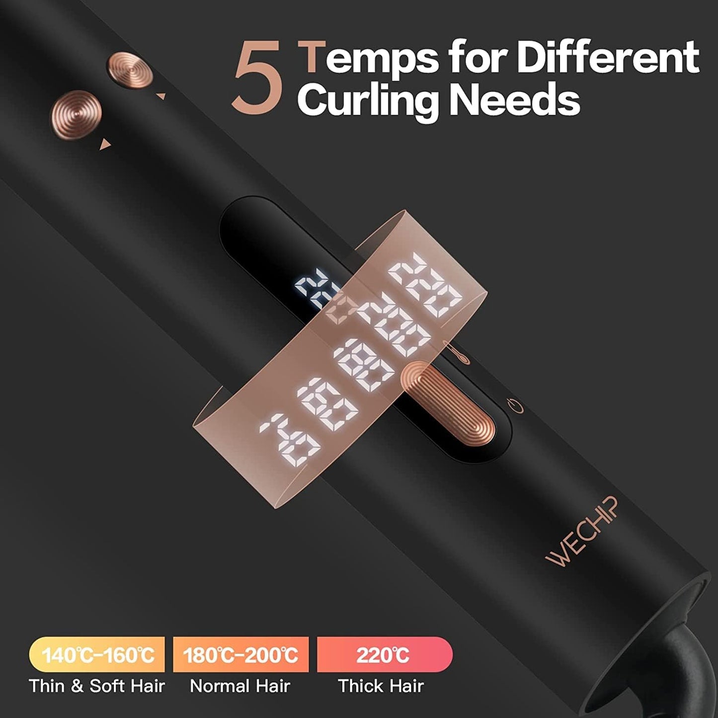 Rotating Curling Iron, Automatic Hair Curler, Curling Iron, Curling Wand for Waves with Extra Long Tourmaline Ceramic Barrel