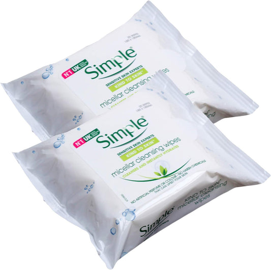 Sensitive Skin Experts Kind to Skin Super Soft Micellar Cleansing Facial Wipes, Gently Removes Make-Up - 25 Count X 2 Pack