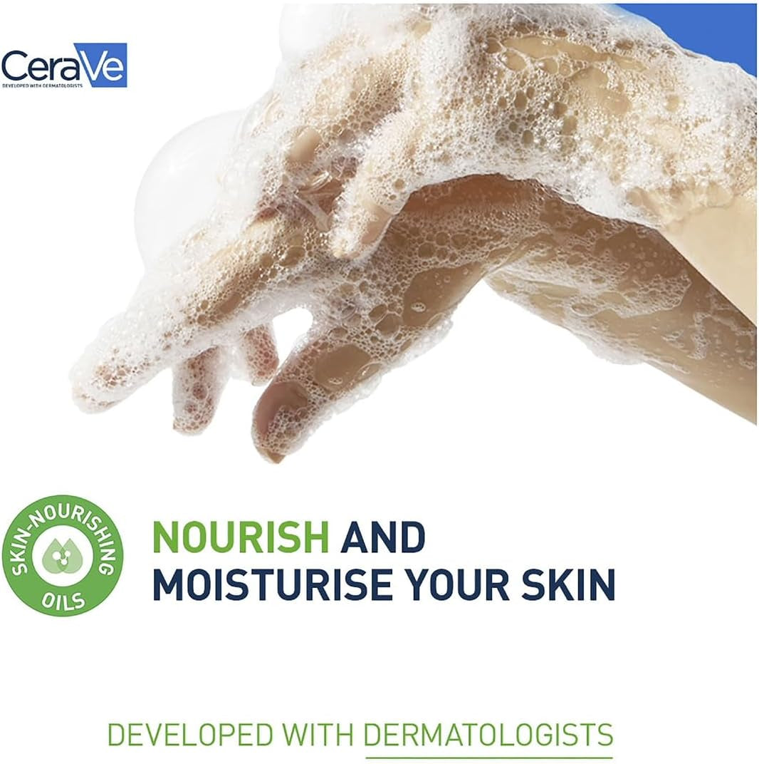 Hydrating Foaming Oil Cleanser Face Wash 473Ml, for Normal to Very Dry Skin, Suitable for Baby & Atopic-Prone Skin, for Face & Body, Squalane + Triglyceride + Ceramides, Fragrance Free