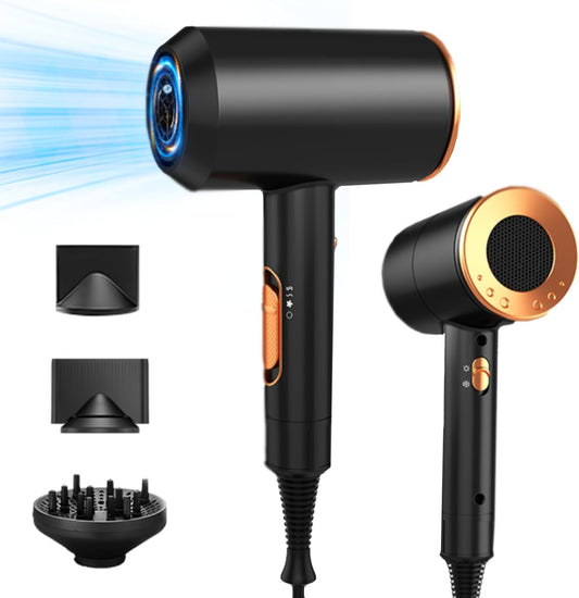Hair Dryer with Diffuser, 2000W Professional Ionic Hair Dryer, Heating Hot and Cold Air, Constant Temperature Hair Care, for Home, Travel, Salon Use (Black)