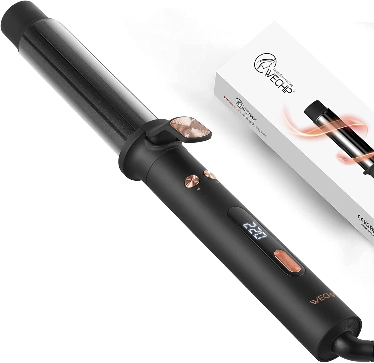 Rotating Curling Iron, Automatic Hair Curler, Curling Iron, Curling Wand for Waves with Extra Long Tourmaline Ceramic Barrel