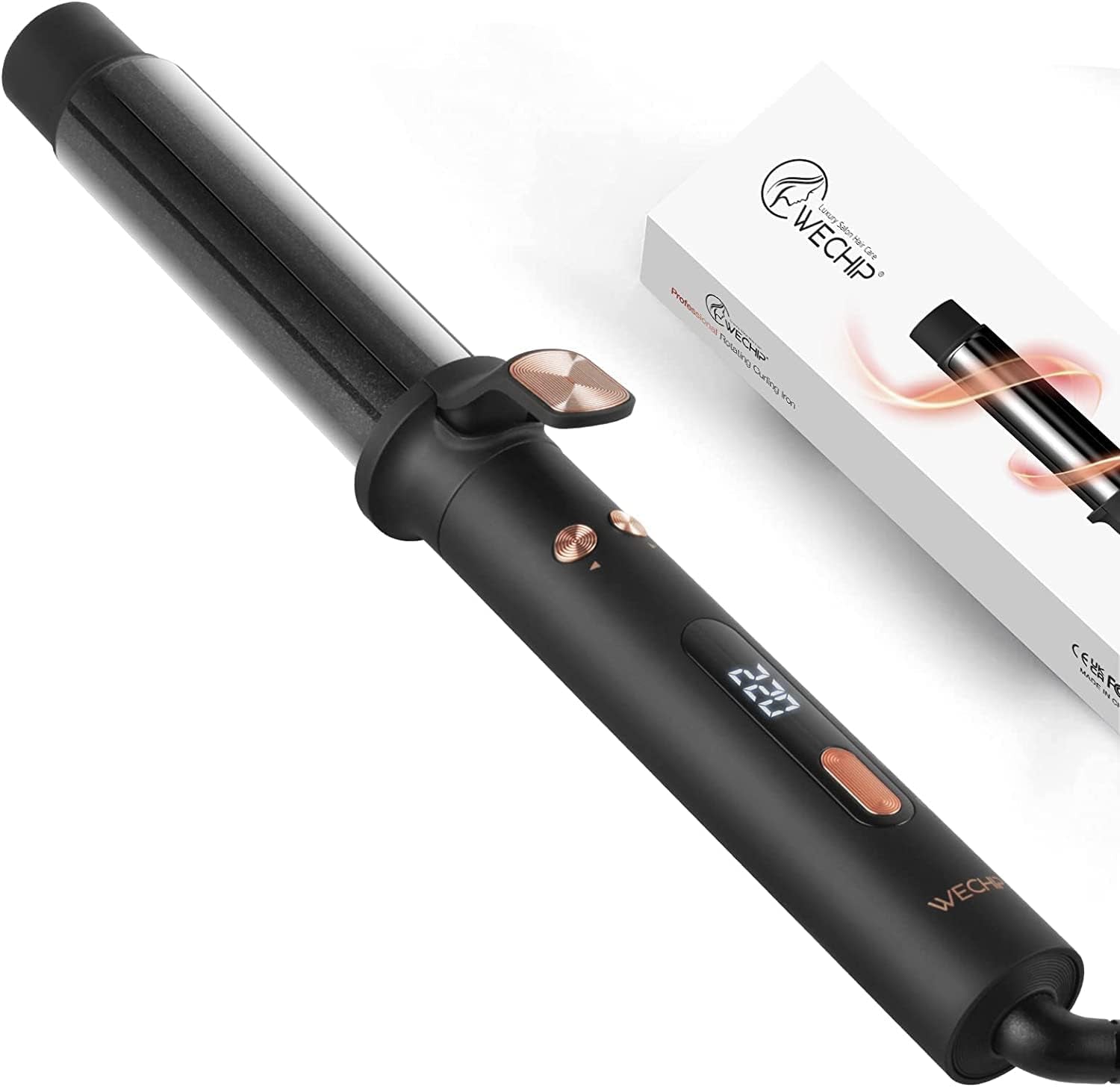 Rotating Curling Iron, Automatic Hair Curler, Curling Iron, Curling Wand for Waves with Extra Long Tourmaline Ceramic Barrel
