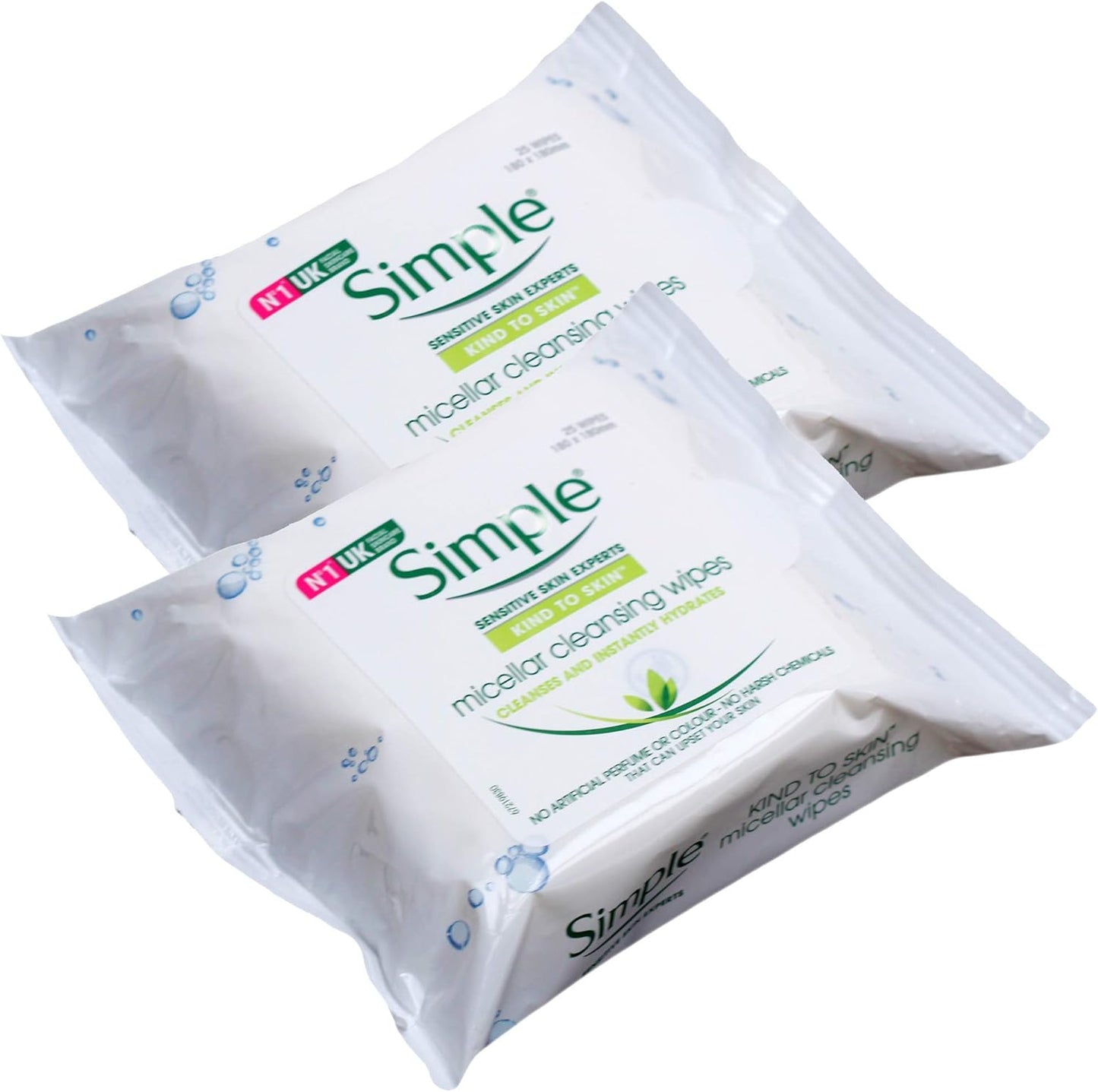 Sensitive Skin Experts Kind to Skin Super Soft Micellar Cleansing Facial Wipes, Gently Removes Make-Up - 25 Count X 2 Pack