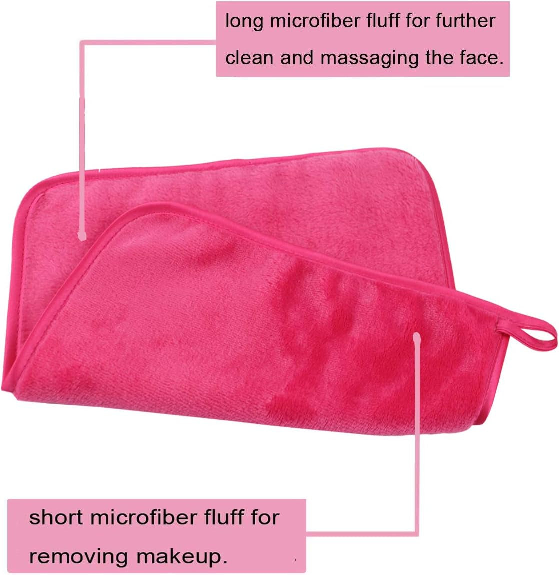 Microfibre Makeup Remover Cloths Microfibre Face Cloths Facial Cleansing Towels- Removes Makeup Instantly with Just Water 9.5Inch X9.5Inch 4 PACK Rose