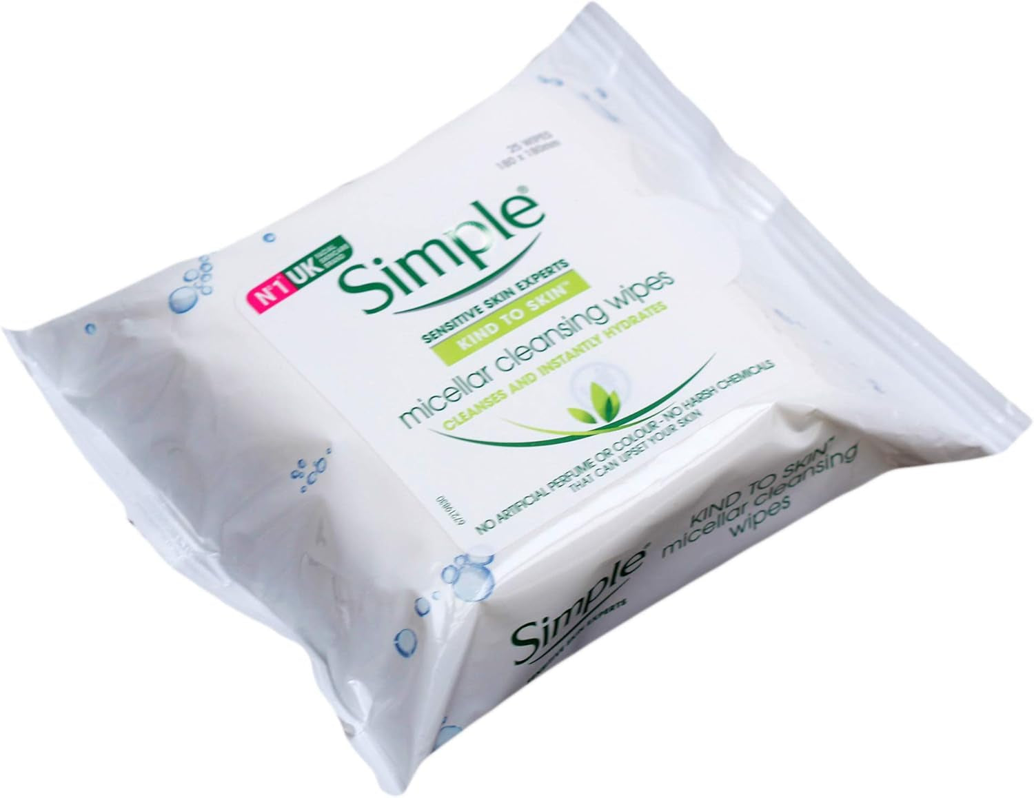 Sensitive Skin Experts Kind to Skin Super Soft Micellar Cleansing Facial Wipes, Gently Removes Make-Up - 25 Count X 2 Pack