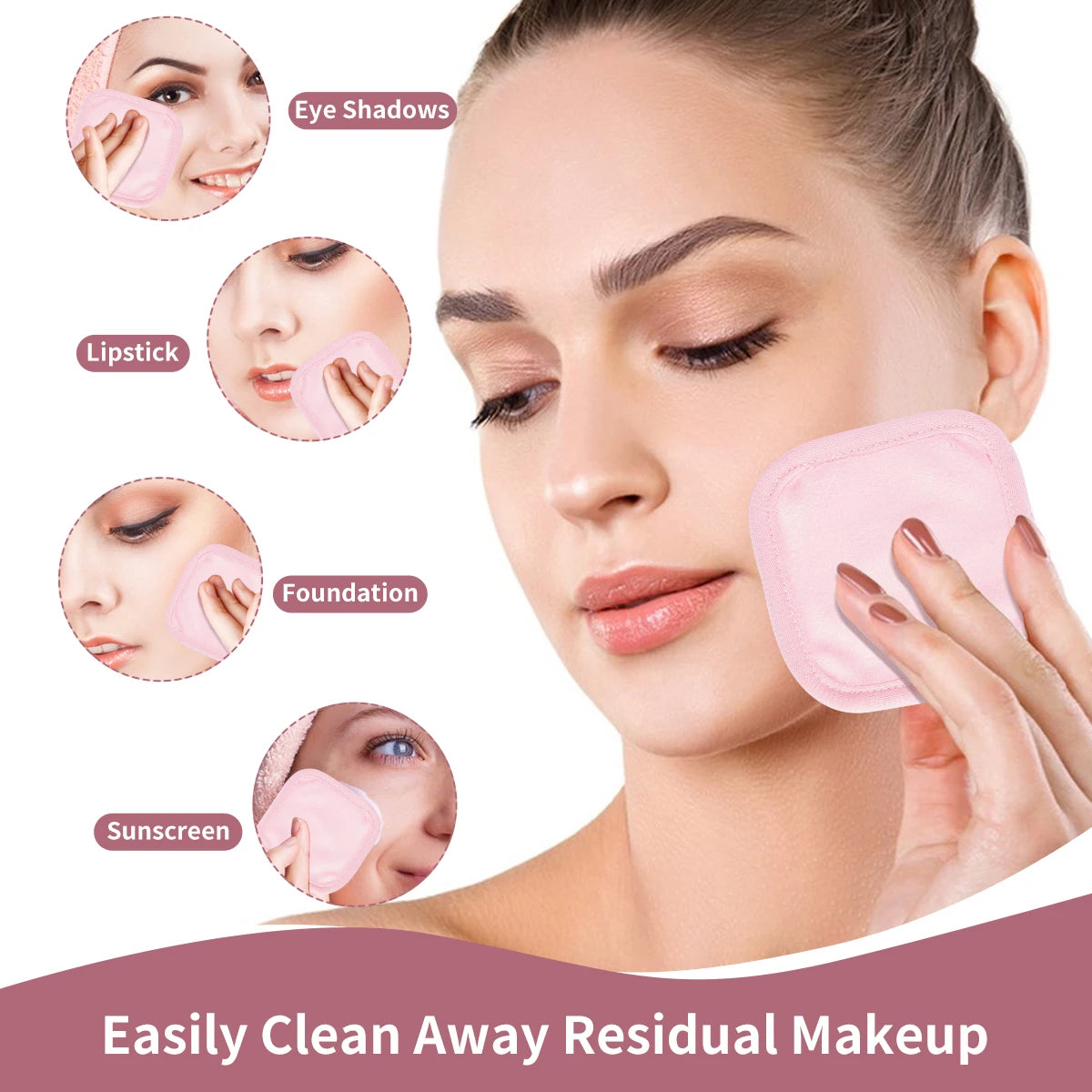 10PCS Reusable Makeup Remover Puff Cotton Pads for Facial Cleansing Puff Sponge Washable Cloth Makeup Wipes Makeup Tools